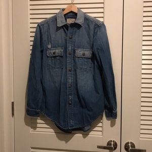 Slightly distressed heavy jean jacket